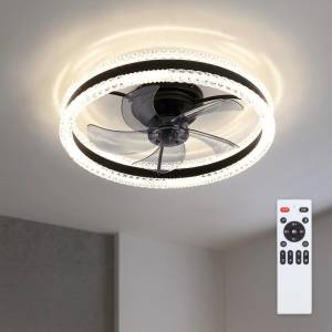 Brilagi - LED димируем таванен вентилатор LED/62W/230V, диаметър 50 см, черен + дистанционно управление (BG4026)