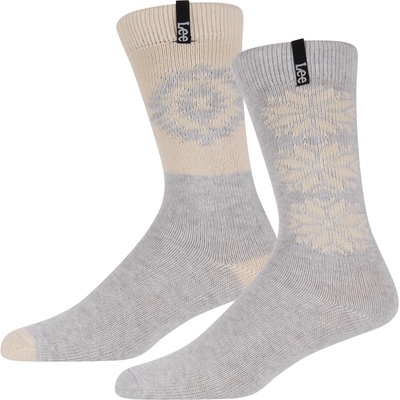 Lee Дамски чорапи Lee Womens 2 pack Boot Socks - Grey Marl/Ecru