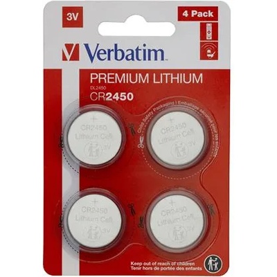 Verbatim Батерия CR2450, 4 бр. , VERBATIM "Premium" 49535 (49535)
