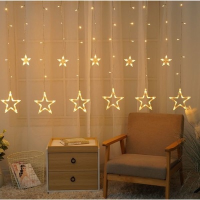 ENTAC LED vánoční závěs hvězdy 2 × 1 m, venkovní, teplé světlo