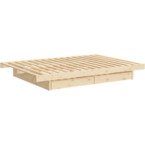 Karup Design Единично легло от масивен бор с място за съхранение с включена подматрачна рамка в естествен цвят 120x200 cm Kanso - Karup Design (432100120202)