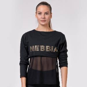 NEBBIA Дамско спортно бюстие Intense Mesh Black XS