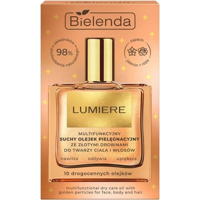 BIELENDA LUMIERE Multifunkční suchý olej se třpytkami na obličej, tělo