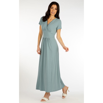 LITEX Dámské šaty s krátkým rukávem 5F046 šedozelená – Zboží Mobilmania
