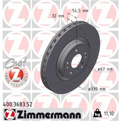 Brzdový kotúč ZIMMERMANN 400.3683.52 (400368352)