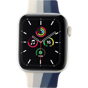 JC Силиконова каишка за Apple Watch 38мм, 40мм, 41мм, 42мм (2024) - JC Design Silicone SoloLoop Band (син-бял)