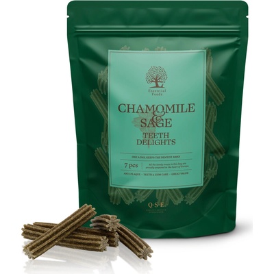 Essential CHAMOMILE & SAGE TEETH DELIGHTS dentálne tyčinky 250 g 7 ks