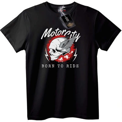 NOONEBRAND Тениска 'Роден да кара' от Motorcity - 2XL, Black