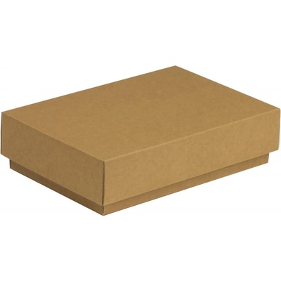 Darčeková krabička s vekom 200x125x50/40 mm, prírodná hnedá