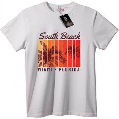 Тениска South Beach Маями, Флорида - 4XL, Black