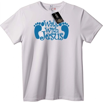 NOONEBRAND Тениска Ходи с Исус - 2XL, White