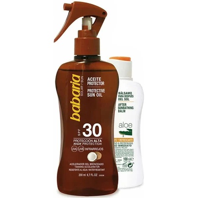 Babaria Coco Babary Solar Protective Oil Spray F-30 Mas After Sun Gift 200ml 100ml - Brown (Multicolor)