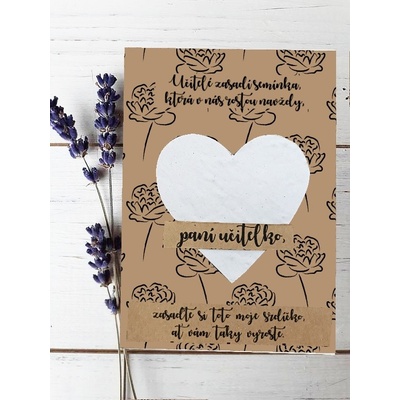 Přáníčko s rostoucím dárkem - pro učitele (květiny) - 10x15 cm