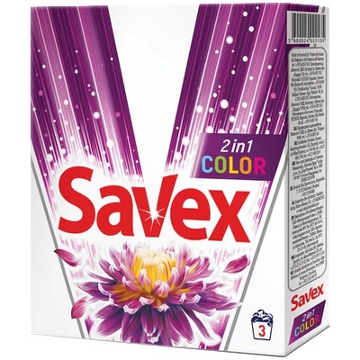 Savex 2in1 Color Прах за пране за цветни дрехи -0.300 кг, 3 пранета (568585)