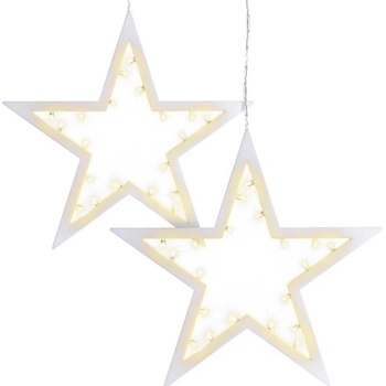 NEXOS Sada vianočných hviezd 20 LED teplá biela 2 ks