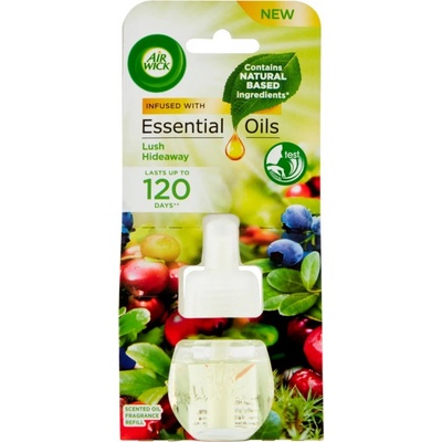 Air Wick Essential Oils Lush Hideaway Svěží ostrov elektrický osvěžovač vzduchu náhradní náplň 19 ml
