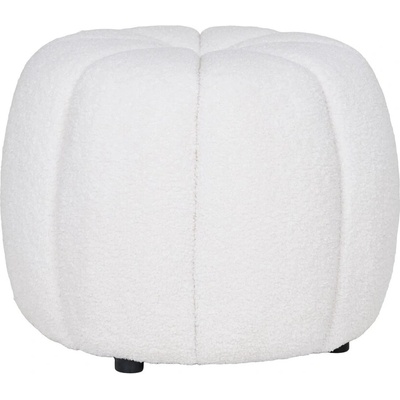 Nordic Living Bílý čalouněný taburet Paisel 48 cm