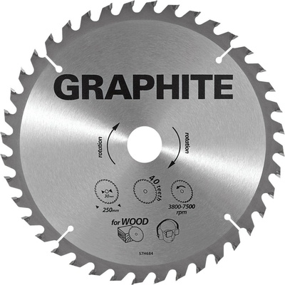 GRAPHITE Pílový kotúč, spekaný karbid, 190 x 30 mm, 50 zubov