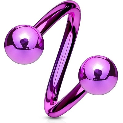 S4U Piercing spirála fialová (1,2 x 10 mm, 4 mm) SP1001A-12104