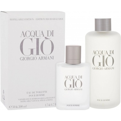 Giorgio Armani Acqua di Gio Pour Homme plnitelný EDT 50 ml + náplň 200 ml dárková sada