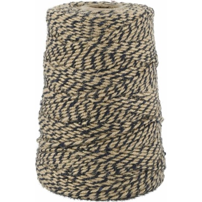 Chic Antique Jutový provázek 160 m – Ocean / Beige / Gold thread, modrá barva, textil