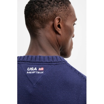 Tommy Hilfiger Памучен пуловер Tommy Hilfiger x SAIL GP мъжки в тъмносиньо MW0MW41542 (MW0MW41542)