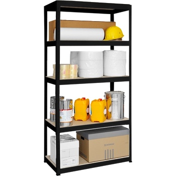 Carmen Метален стелаж STAR 180x90x40 см, до 350 кг на рафт - черен