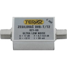 Teroz Anténní zesilovač 600X, nízkošumový, UHF, G17dB, F0,7dB, U>120dBµV, F-F