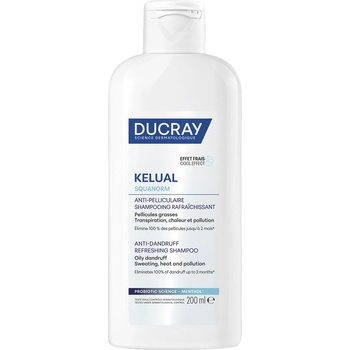 Ducray Kelual Squanorm Освежаващ шампоан против мазен пърхот, 200 ml