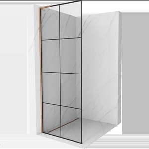 Mexen Kioto L душ параван Walk-in 80 x 200 см, черна решетка, четкана мед - 800-080-103-65-77 (800-080-103-65-77)