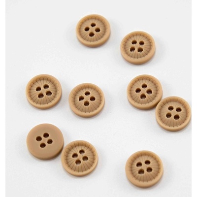 Dierkový košeľový gombík - svetlo béžový - priemer 1,2 cm