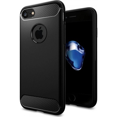 SES Ochranné silikónové karbón Apple iPhone 8 Plus - čierne