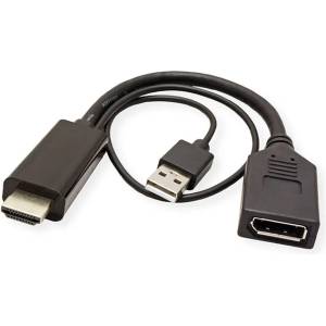 Roline Adapter HDMI M + USB M - DP F, 4K, Roline 12.03. 3147 (12.03.3147)