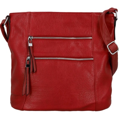 Trendy dámská koženková crossbody kabelka Truda červená