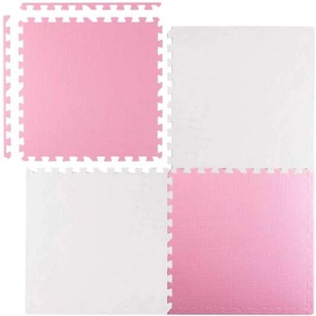 Pepita Голям Премиум Дунапрен пъзел 120x120cm (4бр 60x60cm) - розово-бяло (JHE60-3)