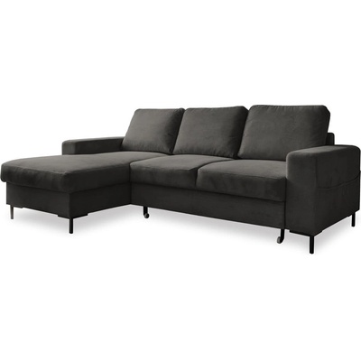 Miuform Тъмносив разтегателен ъглов диван от рипсено кадифе (ляв ъгъл) Lofty Lilly - Miuform (1058ON19)