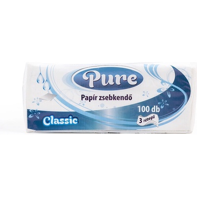 Pure papierové vreckovky Classic 3-vrstvové 100 ks