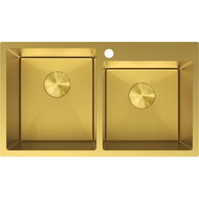 Mexen Xorin стоманена мивка с 2 отделения 780 x 450 мм, златист HC - 6441782000-55HC (6441782000-55HC)