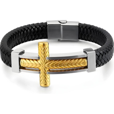 HARAHU Гривна Big Cross - Черна / Сребърна / Златна KP32507 (32507)