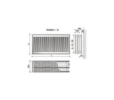 Purmo C33 600 x 600
