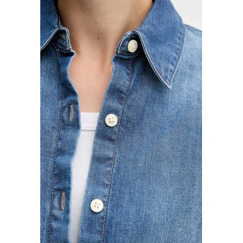 Calvin Klein Дънкова риза Calvin Klein Jeans дамска в синьо със свободна кройка с класическа яка LV047D758G (LV047D758G)
