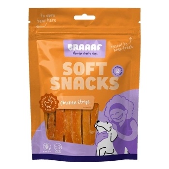 Braaaf Braаaf - Меки лакомства за кучета, вкусни филе от пилешко месо, 85 гр