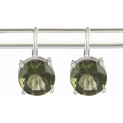 My Moldavite Stříbrné náušnice s vltavínem 109-4