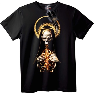 NOONEBRAND Тениска Златен нимб скелет - 6XL, Black