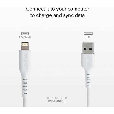 SBS TECABLEUSBIP589W USB - Lightning, 1m, bílý