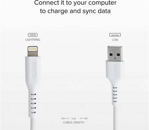 SBS TECABLEUSBIP589W USB - Lightning, 1m, bílý
