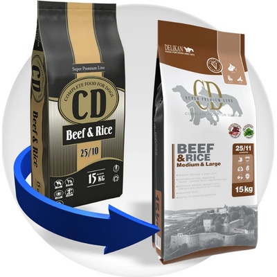 Delikan CD Adult Dog Beef & Rice 25/10 15 kg