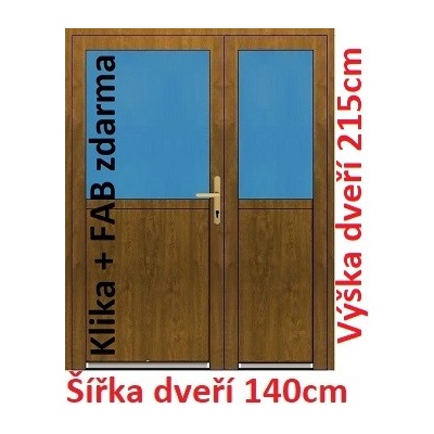 Soft Dvoukřídlé vchodové 1/2 sklo bílá 140 x 215 cm