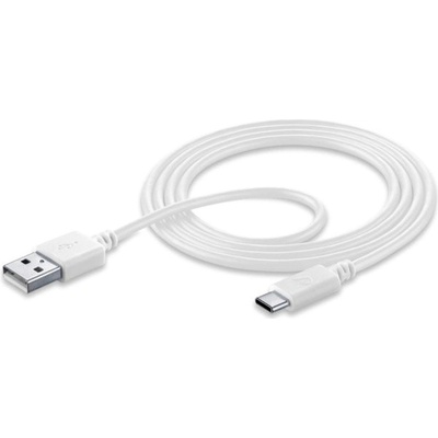 Cellularline Кабел Cellularline - USB-A/USB-C, 1.2 m, бял (3730)