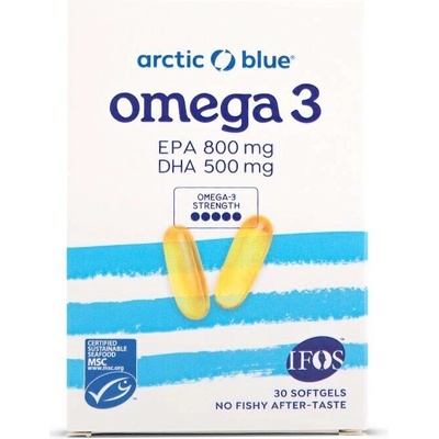 ARCTIC BLUE Omega 3 V Blistrech 500 mg DHA, 800 mg EPA 30 kapslí